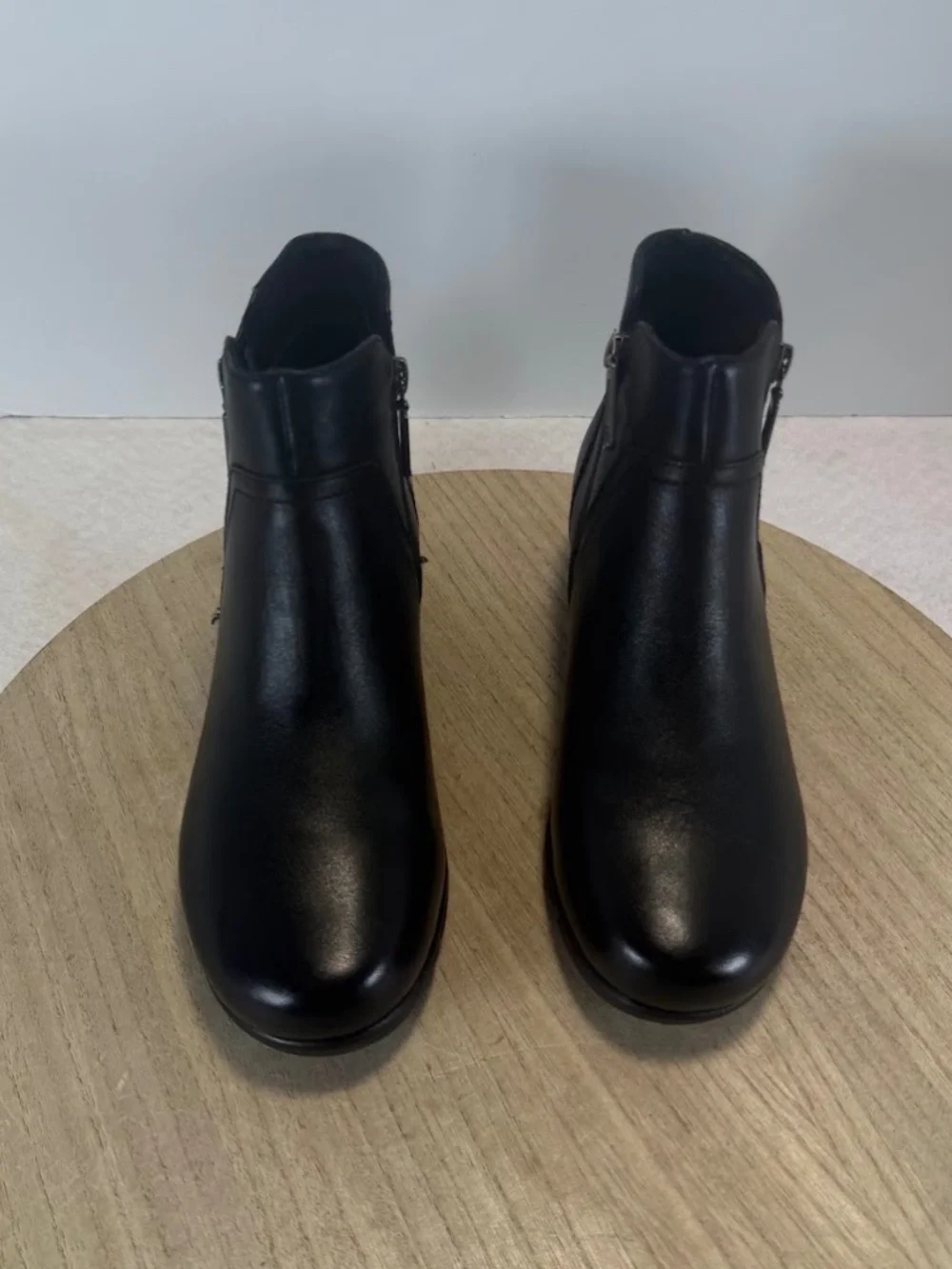 Propet WFX085L Womens 7.5 XX Wide 2E Black Leather Ankle Boots NWOT